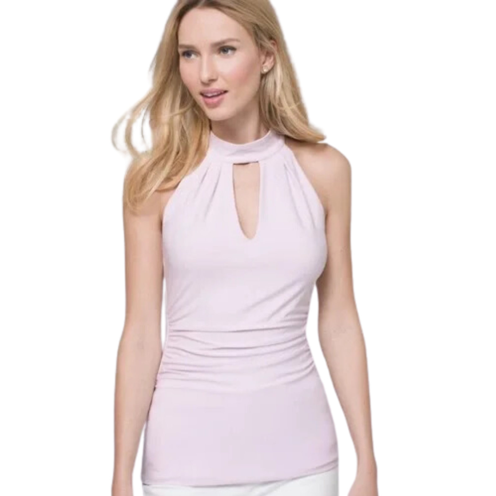 Whbm High-Neck Top In Orchid Hush Halter Style Size M
